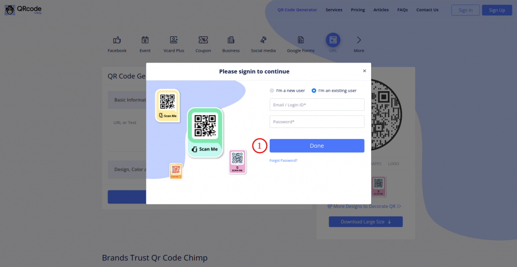 qrcodechimp войдите в систему