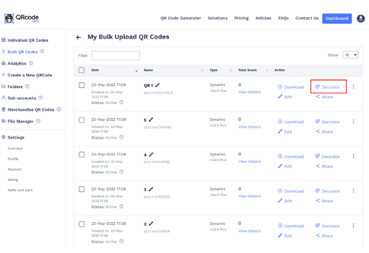 Tutorial: How to Use QR Code Bulk Upload? - Free QR Code Generator ...