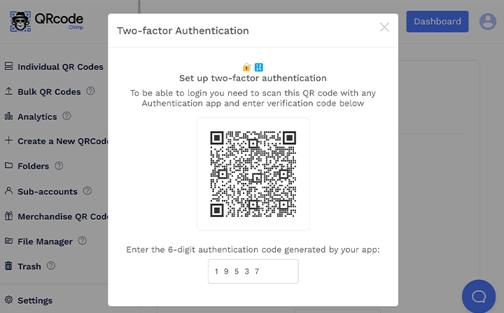 Enhancing QRCodeChimp’s Security with Multi-Factor Authentication
