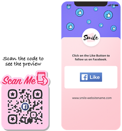 Facebook QR code sample display page with demo QR code